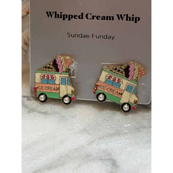 NWT Sugarfix by BaubleBar Ice Cream Truck Earrings – “Whipped Cream Whip” - Picture 3 of 3